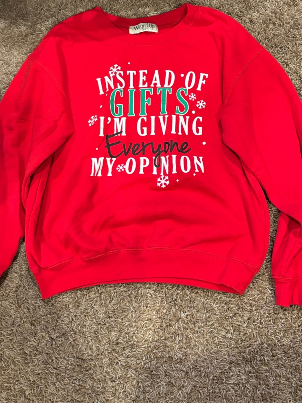 Women’s Red Holiday Graphic Sweatshirt - I'm Giving Everyone My Opinion